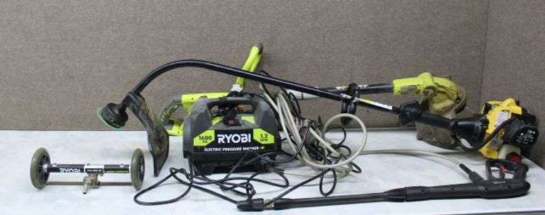Ryobi Outdoor Electric and Gas-Powered Tools, Including a Pressure Washer, String Trimmers, and Wate