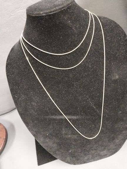 3 Gold-Tone Chains – One Marked 24KGB