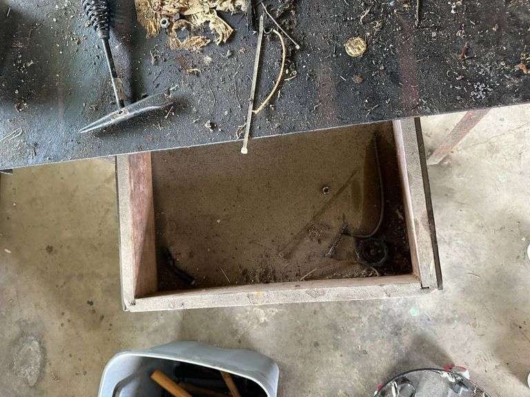 Metal Workbench with Drawer and Tools