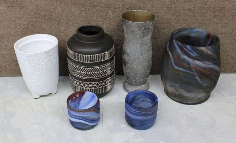 Decorative Vases and Holders Including Glass and Ceramic Pieces