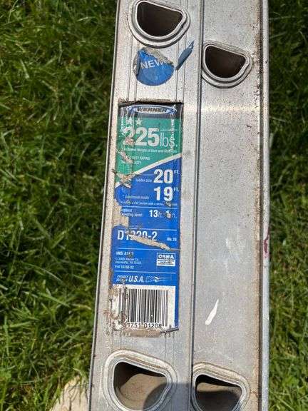 Werner 20 Ft Aluminum Extension Ladder Type II Duty Rating