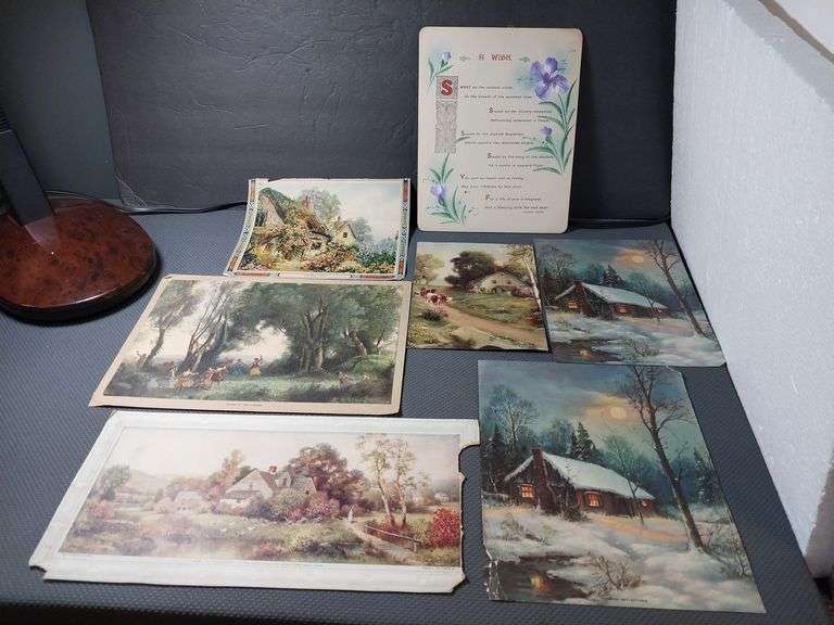 Collection of 8 Vintage Prints and Illustrations – Early to Mid 20th Century