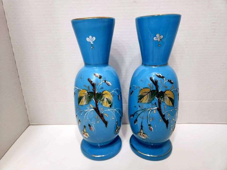 Hand Blown Blue Vases