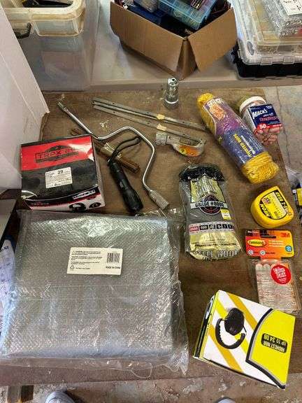 Tools and Supplies in a Plastic Crate