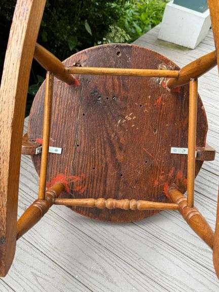 Childs Wooden Rocking Chair with Slat Back and Armrests
