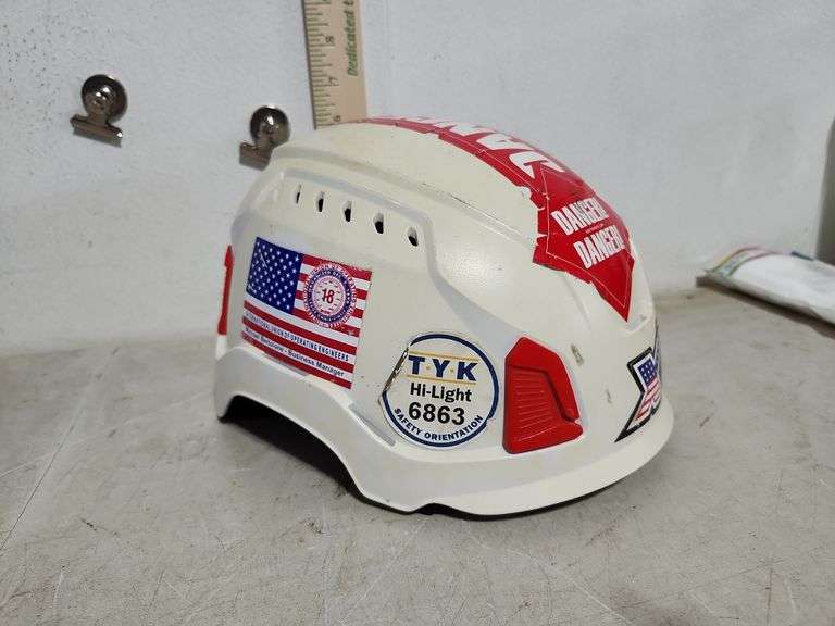 Protective Industrial Product Inc. Safety Helmet W/Stickers, Fits Hat Size 6 7/8-7 3/4