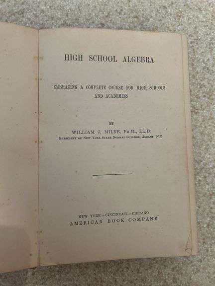 Milne's High School Algebra
