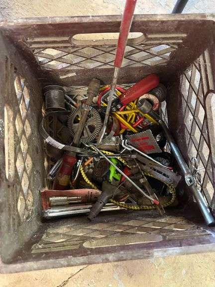Tools and Supplies in a Plastic Crate