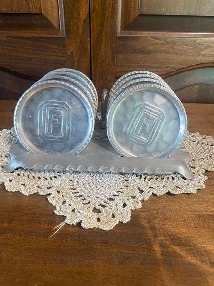 Metal Coaster Set with Holder