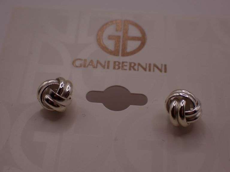 Giani Bernini Sterling Silver Knot Earrings - New on Card.