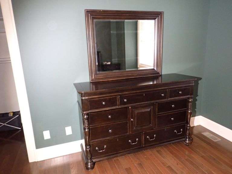 Paula Deen Bedroom Furniture, Steel Magnolia Tobacco Finish DOOR DRESSER & MIRROR