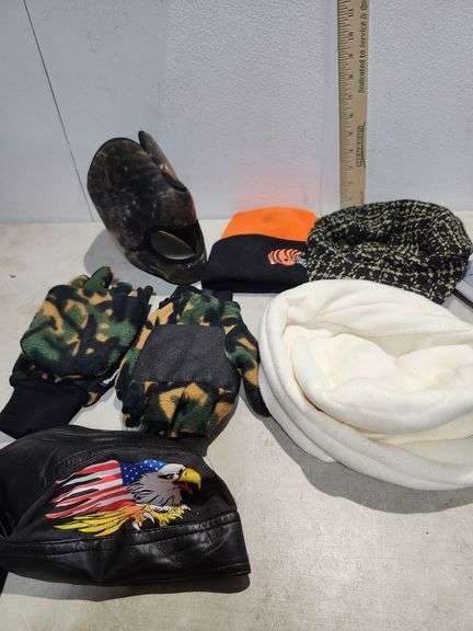 Assorted Hats -Camo Winter Face Mask & Adult Fleece Gloves