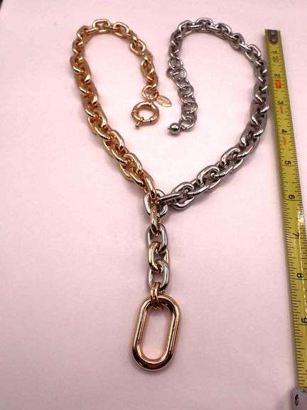 Chico’s Mixed Metals Chunky Link Y 24" Necklace