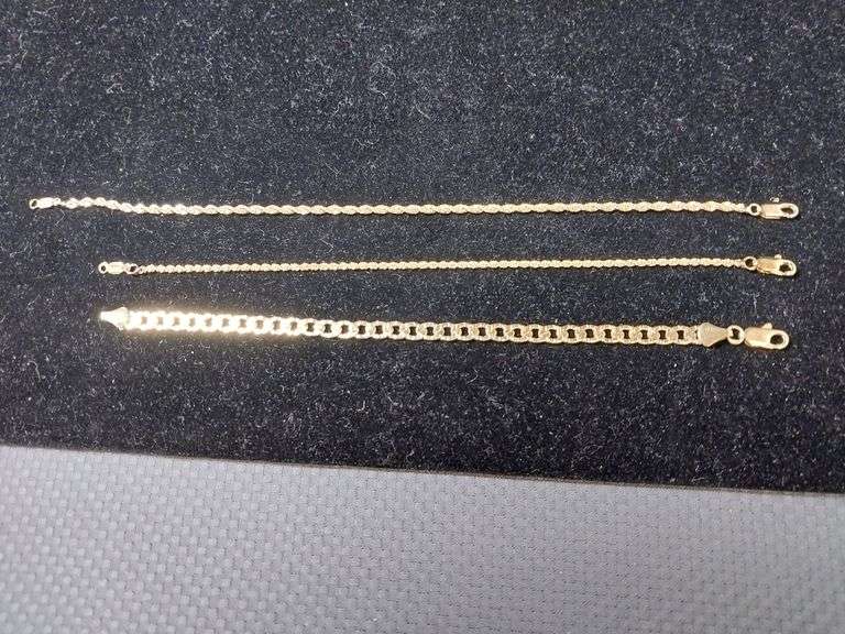 Three Gold-Tone Bracelets – Two Marked