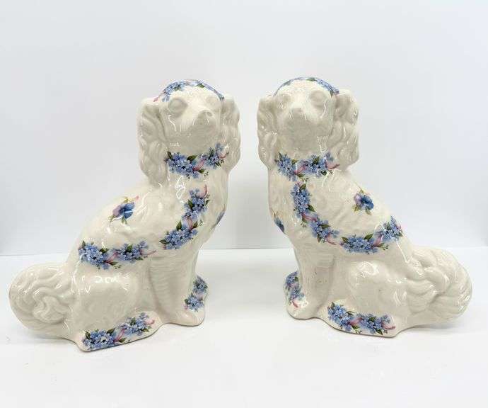Ironstone China Staffordshire-Style Spaniel Figurines