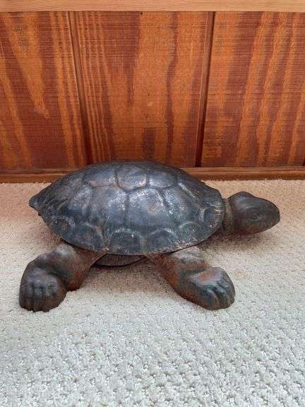 Antique Metal Turtle Spittoon
