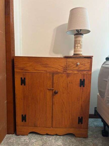 Vintage Wooden Dry Sink With Drawer and Double Doors, 29″x12″x28″