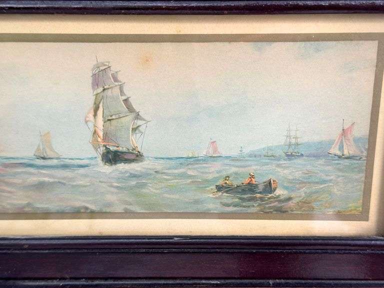 New Haven Clock Co. ‘Whitney Chime’ Banjo Clock with Maritime Scene