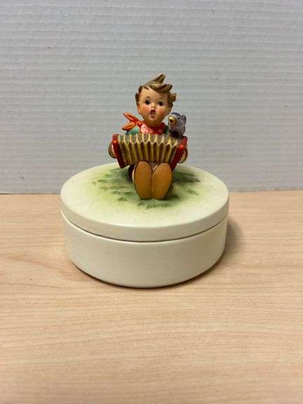 Goebel W. Germany Trinket Box – Accordion Player with Bird