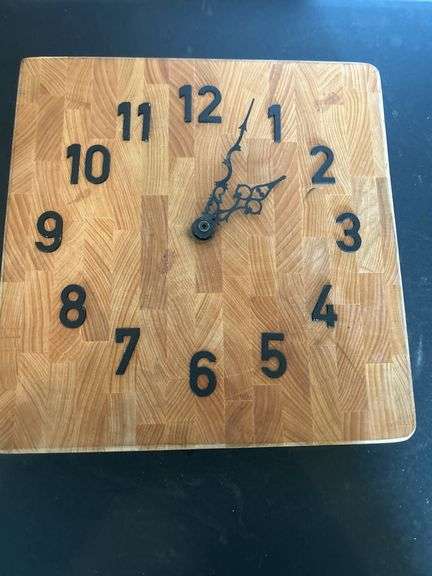 Wood Block Wall Clock