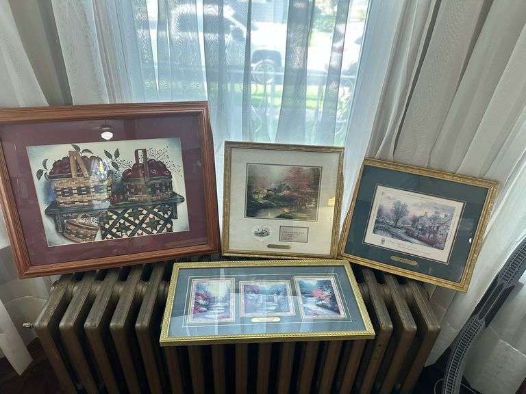 Thomas Kincaid Group of Four Framed Prints and Artworks