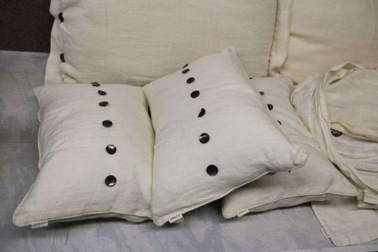 Arhaus Linen Pillow Set with Button Accents