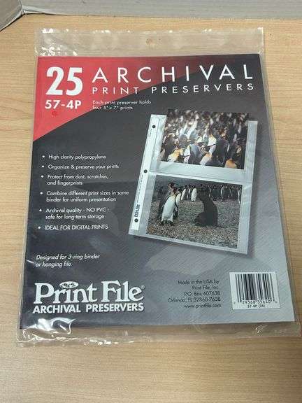 25 Count Print File 811-2P Archival Print Preservers – Sealed Package