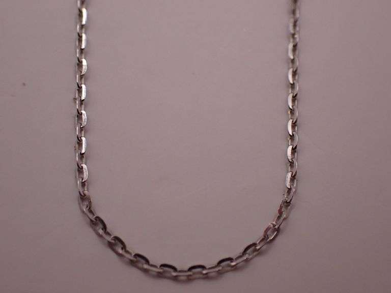 10k White Gold Link Chain 18" Necklace .87g