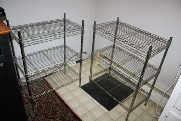 Two Metal Shelf Units