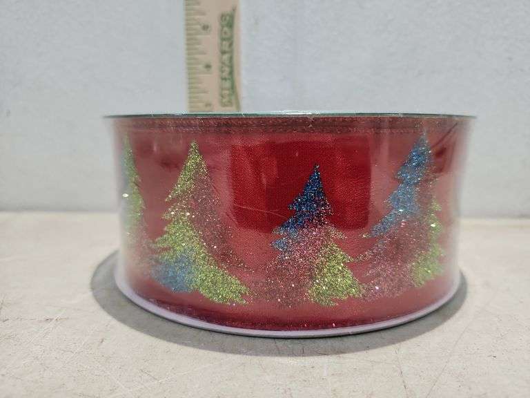 50 Yards X 2.5'' Wired Edge Christmas Ribbon