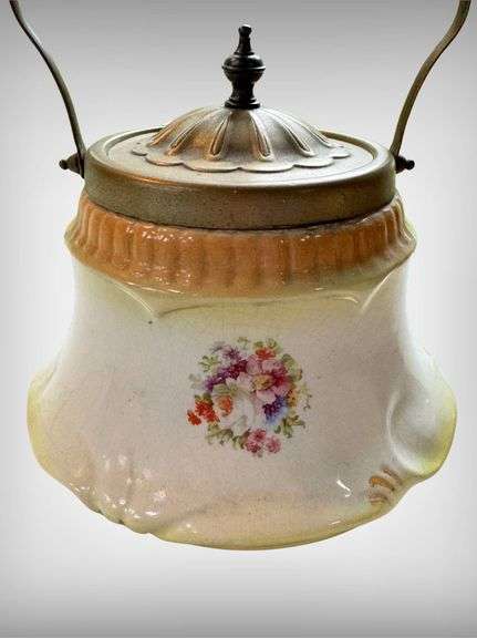 Beautiful Antique Porcelain Biscuit Jar
