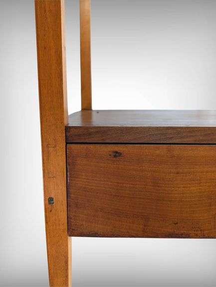 Antique Maple Washstand With Ceramic Basin And Pitcher
