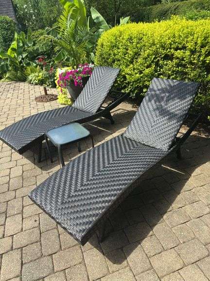 All weather wicker look CHAISE lounge chairs