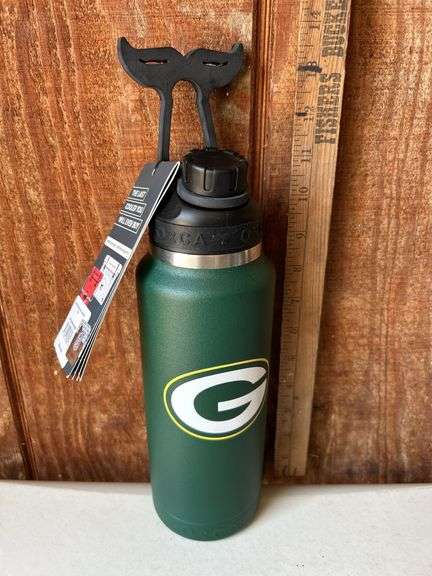 Orca Hydra 34 oz. Stainless Steel U.S.A. Made Tumbler Bottle Green Bay Packers Color Logo