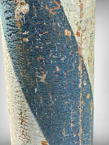 LARGE Antique Wooden Barber Pole with Original Paint