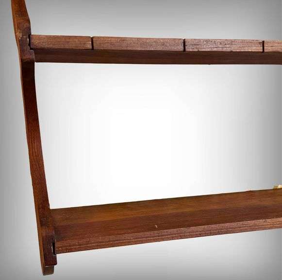 Two-Shelf Wooden Wall-Mounted Display Shelf