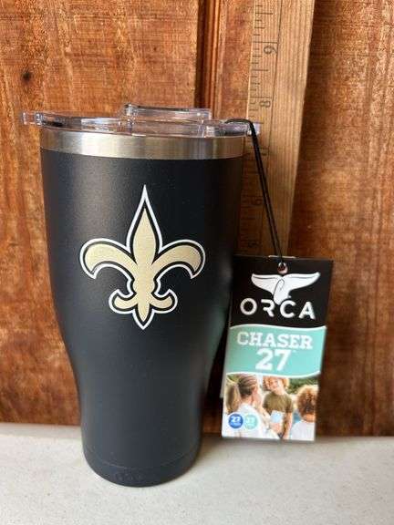 Orca Chaser 27 oz. Stainless Steel U.S.A. Made Tumbler Cup New Orleans Saints Color Logo