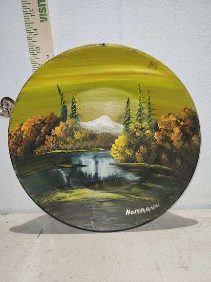 Heitmann Landscape Painting On 12'' Metal Bowl