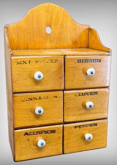 Antique Wooden Spice Cabinet