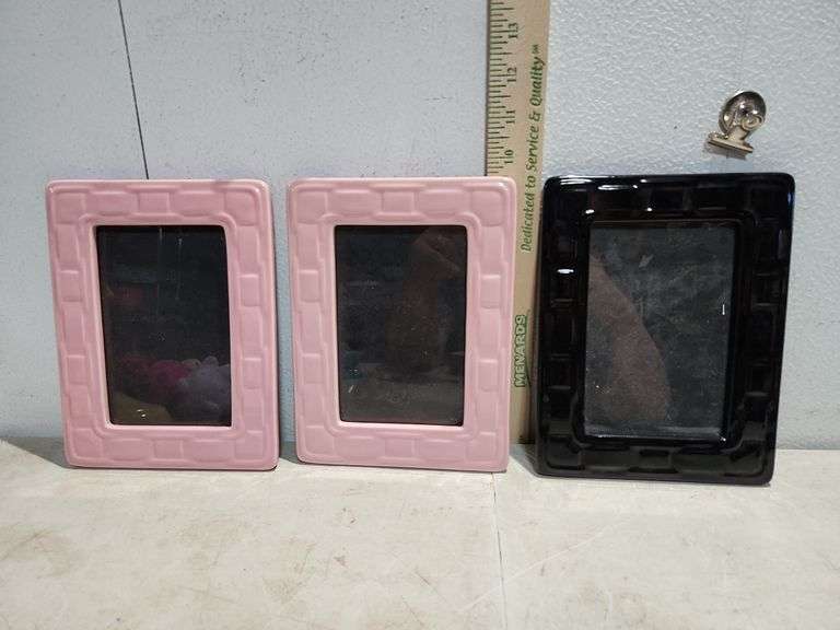 3 Pottery Picture Frames Holds 4"X6" Photos