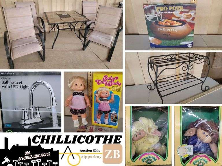 CHILLICOTHE:Cabbage Patch Dolls, Patio Furniture, Longaberger Stand, Baby Come Back, & More