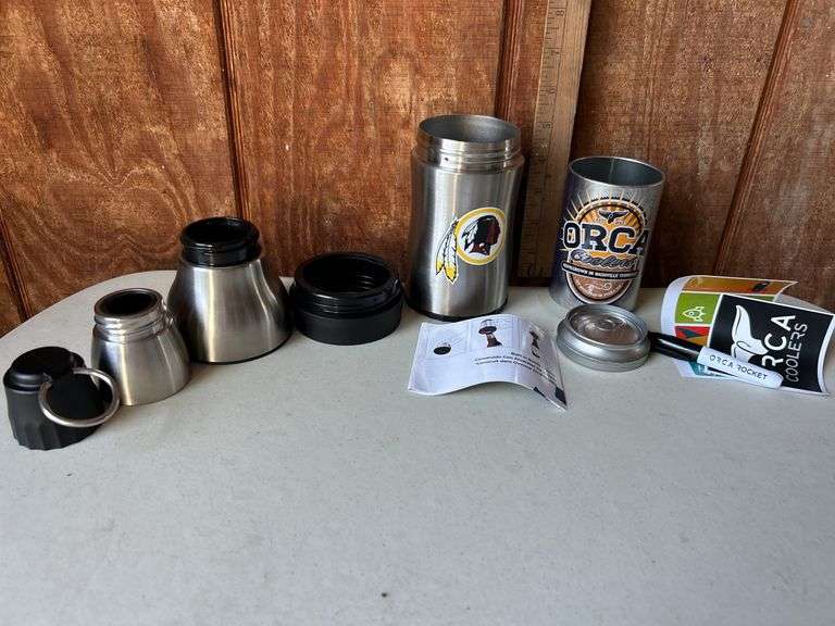 Orca Bottle/Pop Can Holder W/Stickers, Marker, & Can NFL Washington Redskins Rocket