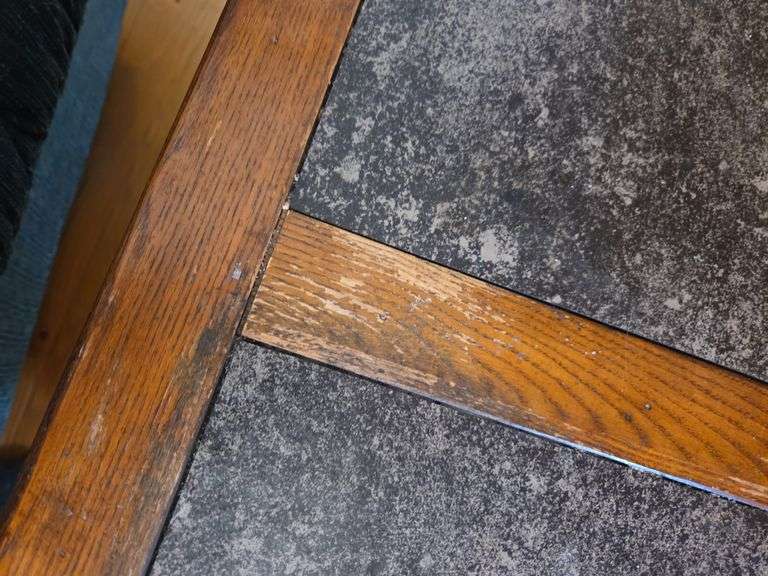 Wooden End table with marble top