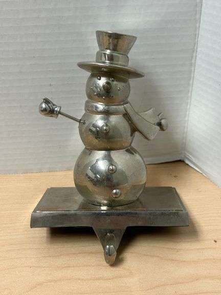 Metal Snowman Stocking Holder