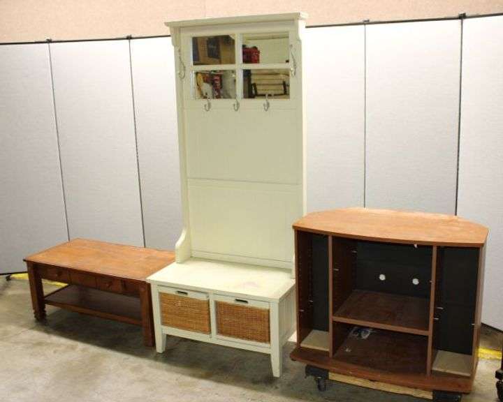 Hall Tree, Coffee Table, and Media Stand
