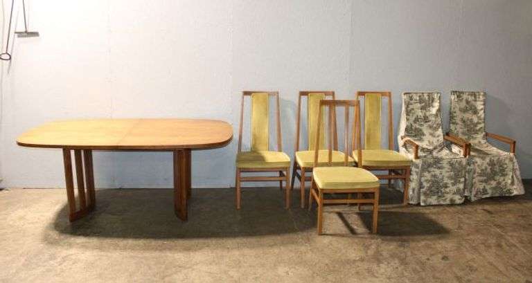 Mid-Century Founders Furniture Dining Table and Six Chairs
