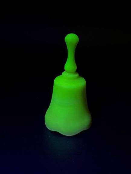 Fenton Glass Burmese Bell "I GLOW"