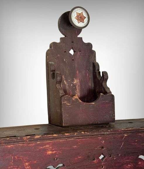 Wood Wall-Mounted Rustic Shelf with Cutout Detailing