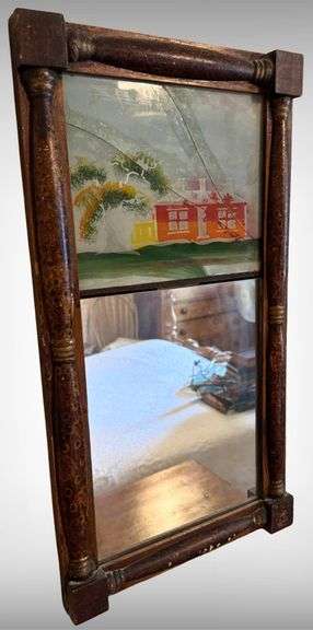 Vintage Federal Mirror with Reverse Painted Glass