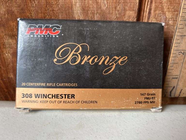 308 Winchester PMC Ammunition Bronze 47 Grain FMJ-BT 2780 FPS MV 20 Cart.